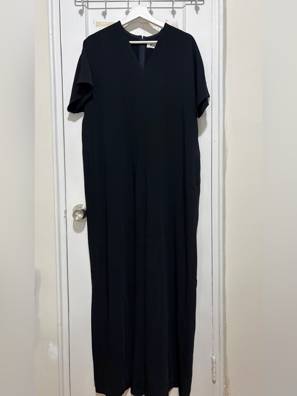 Rocha Minimalist Navy V-Neck Jumpsuit